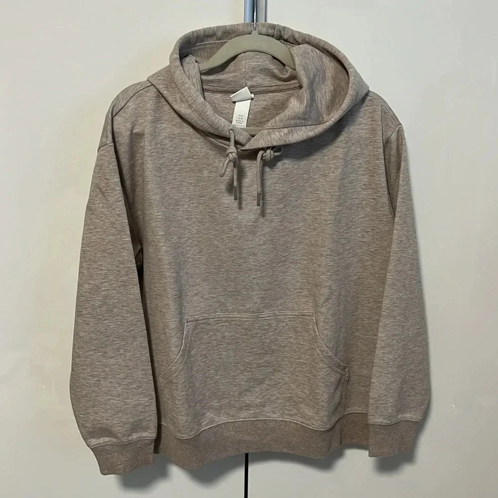 H&M Hoodie Sweatshirt Heathered Beige, Size M
